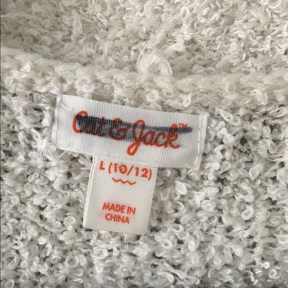 Cat & Jack Open Cardigan Cream Girls Large - Picture 4 of 6